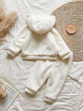 Vintaside Kids طقم جاكيت طفل ولد 2 قطعة، قماش فرو اصطناعي، بطانة حرارية، ناعم ومريح، مناسب للربيع والخريف والشتاء، كاجوال، أنيق، طراز ريفي