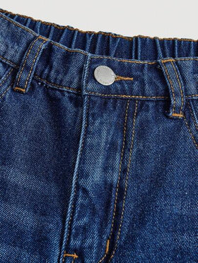 SHEIN Girlism بنطلون جينز أزرق فضفاض بساق مستقيمة للمراهقات