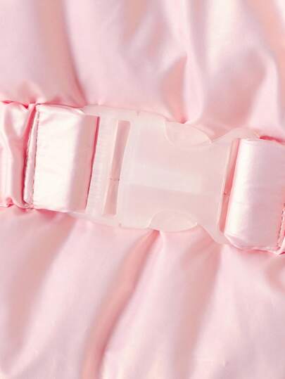 SHEIN معطف قطن متوسط الطول ذو تصميم بسيط، مبطن ومزود بقلنسوة، مشدود الخصر، موضة مبسطة للفتيات المراهقات، شتوي