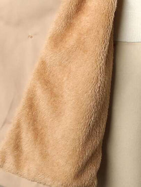 SHEIN معطف فليس كاجوال بغطاء للفتيات المراهقات متوسط الطول، شتوي