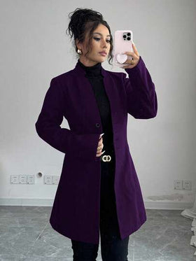 SHEIN Tall جاكيت نسائية كاجوال ذات ياقة عالية مناسبة للجسم