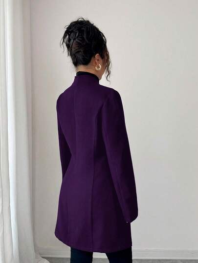 SHEIN Tall جاكيت نسائية كاجوال ذات ياقة عالية مناسبة للجسم