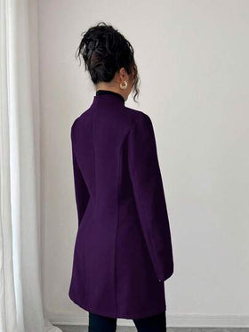 SHEIN Tall جاكيت نسائية كاجوال ذات ياقة عالية مناسبة للجسم