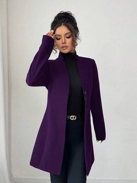 SHEIN Tall جاكيت نسائية كاجوال ذات ياقة عالية مناسبة للجسم
