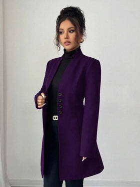SHEIN Tall جاكيت نسائية كاجوال ذات ياقة عالية مناسبة للجسم