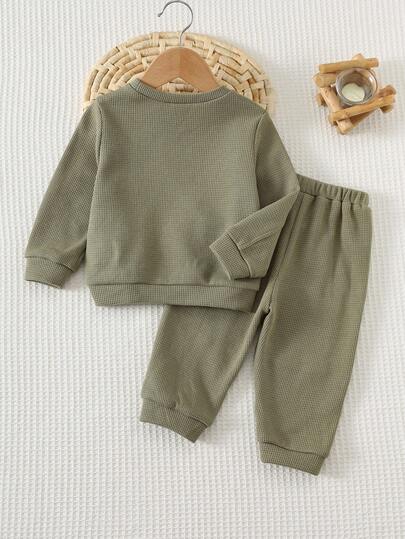 Cozy Pixies مجموعة من قطعتين تتكون من بلوزة كريو ذات أكمام طويلة ناعمة وبنطال جوجر بخصر مطاطي للأطفال الصغار، ملابس يومية مريحة وشاملة مناسبة للارتداء داخل المنزل والخارج، للاستخدام اليومي والرياضة والحفلات والمناسبات، مناسبة للخريف والشتاء