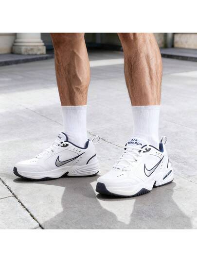 Nike أحذية رياضية كاجوال للرجال موديل AIR MONARCH IV، أحذية رياضية ذات وسادة هوائية، أحذية رياضية كلاسيكية ذات تصميم سميك، أحذية جري بوسادة هوائية كاملة الطول، أحذية تدريب لياقة بدنية-102