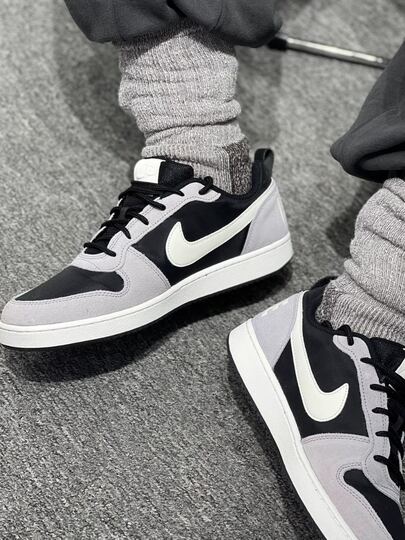 Nike حذاء رياضي كاجوال خفيف الوزن من نايك كورت بورو لو بريم، أسود ورمادي، رجالي