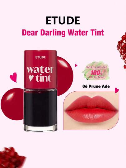 ETUDE غلوس الشفاه العزيز 06 عصير البرقوق، لون نابض بالحياة، مشبع بمستخلصات الرمان والجريب فروت المرطبة، يغذي الشفاه، مكياج كوري، جمال كوري، طقم هدايا، 9 جرام / 0.31 أونصة