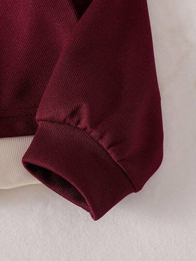 Elladie kids مجموعة بنطلون واسع الساق ذو خصر مطاطي وبلوزة فضفاضة عصرية للفتيات الصغيرات، للربيع/الخريف، 2 قطعة/طقم
