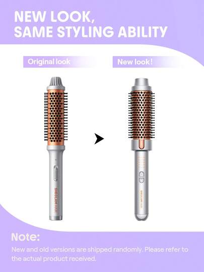 SHEGLAM HAIR فرشاة حرارية من It-Curl، فرشاة تجعيد الشعر 38 مم، فرشاة تكثيف ساخنة لتكثيف جذور الشعر وتجعيدات فضفاضة، فرشاة فرد أيونية، أسنان مشط مركبة مطورة حديثًا، وظيفة الأيونات السالبة، درجة حرارة بمستويين، العناية بالشعر دون إتلاف الشعر، فرشاة حرارية س