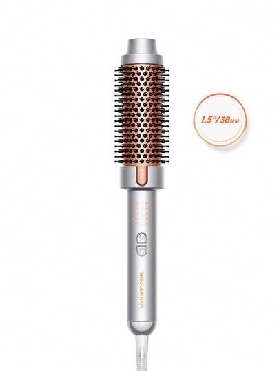 SHEGLAM HAIR فرشاة حرارية من It-Curl، فرشاة تجعيد الشعر 38 مم، فرشاة تكثيف ساخنة لتكثيف جذور الشعر وتجعيدات فضفاضة، فرشاة فرد أيونية، أسنان مشط مركبة مطورة حديثًا، وظيفة الأيونات السالبة، درجة حرارة بمستويين، العناية بالشعر دون إتلاف الشعر، فرشاة حرارية س