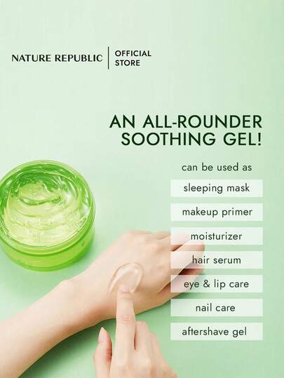 NATURE REPUBLIC جل الصبار المرطب المهدئ الجديد، ذو قوام الجيلي الشفاف، يبرد فوراً ويرطب ويهدئ، غطاء محكم لمنع التسرب، ينعش البشرة بعد التمرين، مثالي كأساس قبل المكياج، إنقاذ لمناخ جاف، للجسم والوجه، مستحضرات تجميل كورية، 300 مل/10.56 أونصة سائلة
