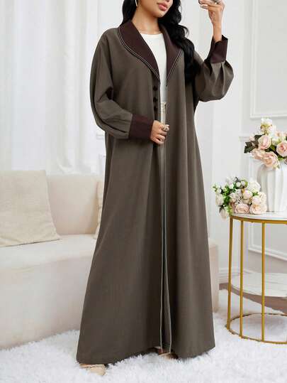 Al Najma عباية كاجوال أنيقة للنساء العربيات ذات أكمام طويلة، مناسبة للخريف والشتاء