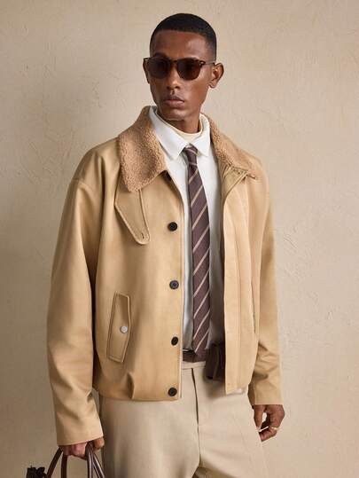 AKNOTIC Business Casual معطف طويل الأكمام متعدد الاستخدامات وعصري للرجال، مناسب للخريف والشتاء