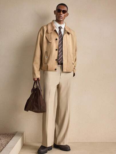 AKNOTIC Business Casual معطف طويل الأكمام متعدد الاستخدامات وعصري للرجال، مناسب للخريف والشتاء