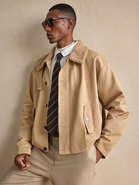 AKNOTIC Business Casual معطف طويل الأكمام متعدد الاستخدامات وعصري للرجال، مناسب للخريف والشتاء