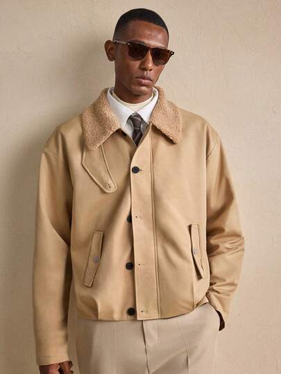AKNOTIC Business Casual معطف طويل الأكمام متعدد الاستخدامات وعصري للرجال، مناسب للخريف والشتاء