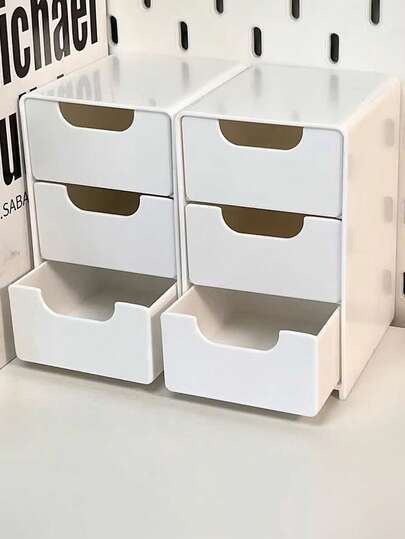 منظم مكتبي متعدد الطبقات مع أدراج - مثالي لتخزين لوازم المكتب والمجوهرات والمستحضرات التجميلية - صندوق حجرات محمول (4.92 بوصة * 8.7 بوصة * 2.99 بوصة)، ديكور الغرفة