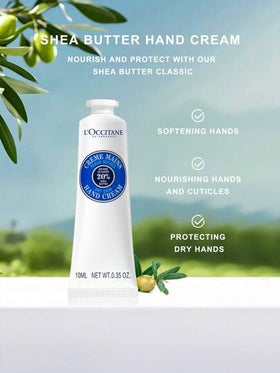مجموعة هدايا كريم اليد من L'Occitane 4 قطع (كريم اليد المهدئ للوز 10مل*2 + كريم اليد بزبدة الشيا 10مل*2)