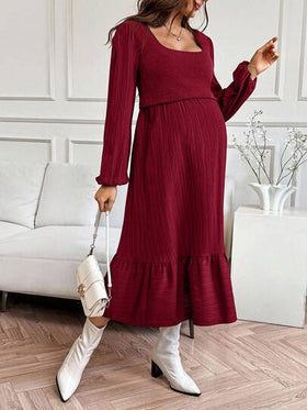 SHEIN فستان رضاعة كاجوال أحادي اللون ، خريفي