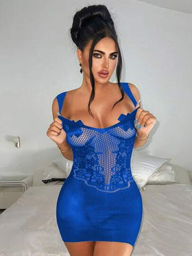 فستان نسائي بدون أكمام بحمالات رفيعة شفاف من الحياكة المحكمة، مناسب للحفلات والتجمعات