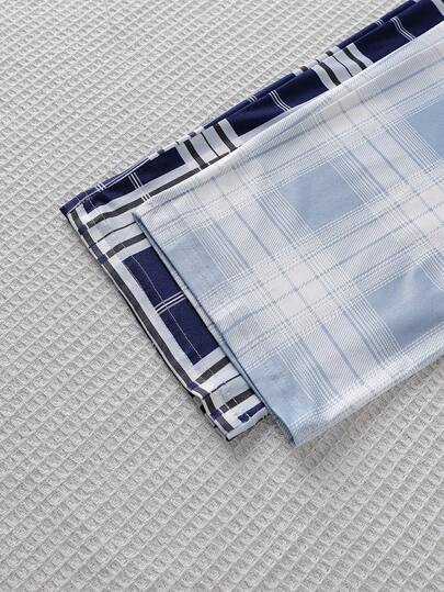 4 قطع بيجامة للمراهقين الذكور، ملابس علوية كم قصير باللون الرمادي والأزهار والبنطلون الطويل المربع، قماش ناعم ومريح، تصميم بسيط للتناسق السهل، محبوك مطاطي، قابل للغسل في الغسالة (تباع مجموعتان بشكل منفصل) موضة العودة إلى المدرسة