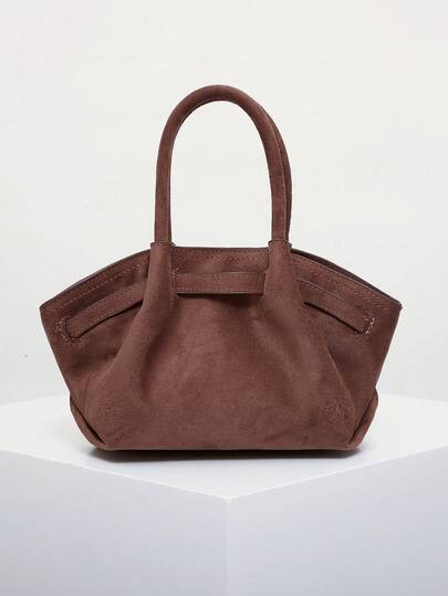 حقيبة دلو من الجلد المدبوغ بتصميم أوروبي وأمريكي راقي مع إبزيم، حقيبة يد بطراز الشارع للنساء، مناسبة للتسوق والتنقل والحفلات، وكهدية مثالية في فصلي الخريف والشتاء
