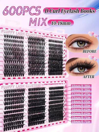مجموعة أدوات تمديد الرموش DIY بسعة عالية 2296/480/416 قطعة، أنماط طبيعية ومانجا وعين القطة، رموش قاعدية طبيعية وسميكة إضافية وناعمة للغاية وخفيفة جدًا، مع أدوات المكياج والمواد اللاصقة والملقط والفرشاة، للمبتدئين للاستخدام المنزلي واليومي والهدايا