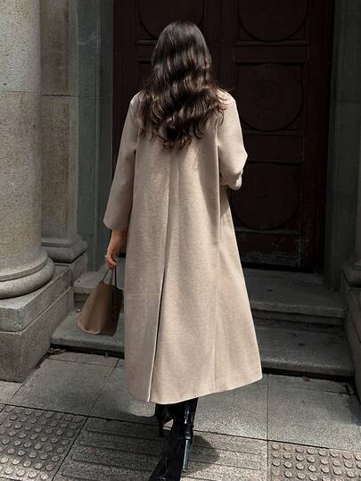 SHEIN LUNE معطف طويل كاجوال بياقة