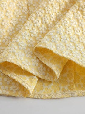 SHEIN Vintaside Kids فستان من قماش الجاكار ذو طراز أميرة حلو مطرز بياقة بيتر بان، أكمام طويلة وذيل غير متماثل، أنيق للحفلات وأعياد الميلاد والمناسبات، مناسب لجميع المواسم