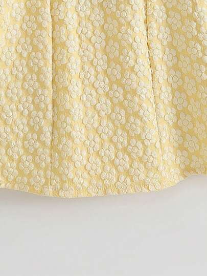 SHEIN Vintaside Kids فستان من قماش الجاكار ذو طراز أميرة حلو مطرز بياقة بيتر بان، أكمام طويلة وذيل غير متماثل، أنيق للحفلات وأعياد الميلاد والمناسبات، مناسب لجميع المواسم