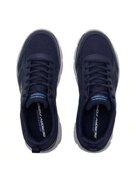 Skechers أحذية الجري للرجال BURNS 2.0 أحذية رياضية كاجوال بنظام ربط، أحذية رياضية للخارج، أحذية كاجوال للتنقل اليومي، أحذية كاجوال مريحة للسفر الخارجي، 8790359-NVY