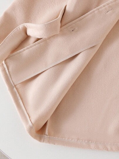 SHEIN معطف الفتاة الصغيرة ذو الياقة الفرائية ، دافئ وجذاب