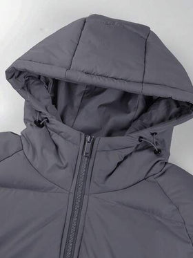 Manfinity Homme معطف رجالي فضفاض مبطن بسحاب وكابوشون وأكمام طويلة بدون كنزة صوفية، معطف شتوي للرجال