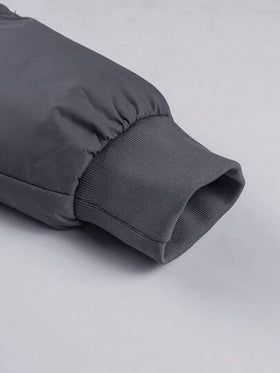 Manfinity Homme معطف رجالي فضفاض مبطن بسحاب وكابوشون وأكمام طويلة بدون كنزة صوفية، معطف شتوي للرجال
