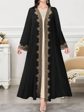 SHEIN Najma عباية أنثوية كاجوال طويلة الأكمام مطبوعة بالزهور، ربيع/خريف