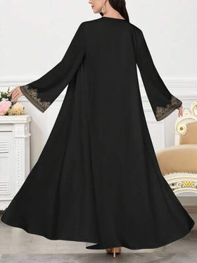 SHEIN Najma عباية أنثوية كاجوال طويلة الأكمام مطبوعة بالزهور، ربيع/خريف