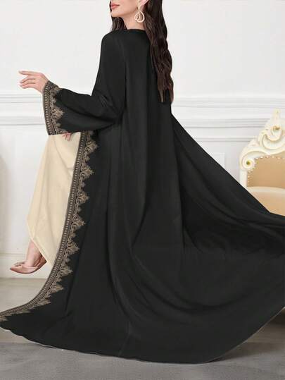 SHEIN Najma عباية أنثوية كاجوال طويلة الأكمام مطبوعة بالزهور، ربيع/خريف