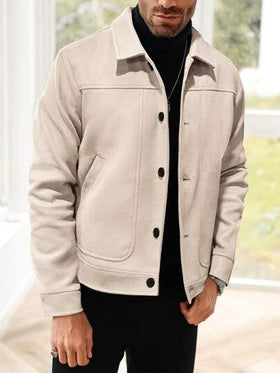 Manfinity CasualCool معطف رجالي قصير أو طويل الأكمام عصري، معطف خريفي/شتوي رجالي، كنزة معطف رجالي، معطف قميص رجالي، معطف صيفي رجالي، معاطف رجالية كاجوال