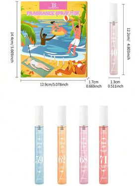 5 قطع/مجموعة رذاذ عطر رقمي شاطئي 10 مل، ينبعث منه رائحة زهرية طازجة وأنيقة. تصميم محمول، مناسب لتعطير المنزل والخزانة والغرفة والحمام والسيارة والمواعيد والسفر وتعطير الصيف.
