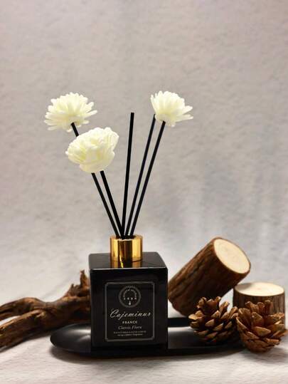 1 قطعة، معطر هواء سعة 50 مل مع 5 عيدان عطرية، مناسب لتعطير الحمام والغرف والمنزل، زجاجة زجاجية بشكل مستطيل، خالي من الريش، عطر طويل الأمد من الزيوت العطرية، مثالي للقضاء على الروائح الكريهة، هدية عيد الحب، العلاج بالعطور، موزع العطور، معطر المنزل