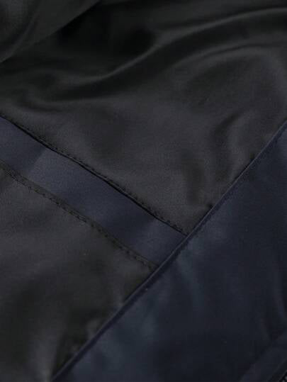 Manfinity Homme معطف شتوي رجالي مبطن بأكمام طويلة فضفاضة مع غطاء رأس وجيوب على الصدر، باللون الأزرق الكحلي