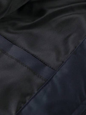 Manfinity Homme معطف شتوي رجالي مبطن بأكمام طويلة فضفاضة مع غطاء رأس وجيوب على الصدر، باللون الأزرق الكحلي