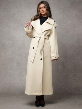 SHEIN BAE معطف طويل بأكمام طويلة لون بوردو، أزرار أمامية بسيطة، ارتداء يومي عادي، معطف صوفي طويل بلون بوردو قديم، دافئ وسميك للارتداء في فصل الشتاء، ملابس مفرغة لعيد الشكر والهالوين للنساء، معطف طويل للنساء في الشتاء