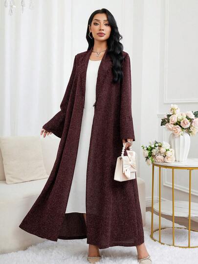 Al Najma عباءة نسائية أنيقة طويلة الأكمام وطويلة الطول عربية