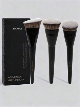 MAANGE 1/2/3 مجموعة فرش أساس ذات رؤوس مسطحة مستديرة مع صندوق تخزين، فرش مكياج صديقة للبشرة مجموعة سفر، هدية للنساء والفتيات، تشمل فرشاة أساس، فرشاة كونسيلر، فرشاة أحمر الخدود، فرشاة تحديد الوجه، فرشاة برونزر، فرشاة بودرة وأكثر من ذلك، هدايا