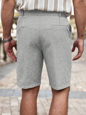 VENTUSAIL شورت كاجوال رجالي بجيوب مائلة من الكتان، شورت فضفاض حتى الركبة، لون أساسي صلب مناسب للصيف. هدية رائعة للصديق أو الزوج. شورت رمادي رجالي، شورت كاجوال رجالي، شورت صيفي رجالي، شورت برمودا رجالي رمادي
