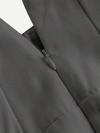 SHEIN Serisse Kids بنطلون فتيات مراهقات عصري مريح ذو خصر عالي وساق واسعة مستقيمة، مناسب للارتداء اليومي، باللون الرمادي