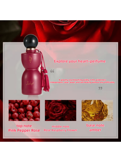 عطر جايوك بيوتي بانثر الأحمر المثالي، رائحة عطرية حلوة وطويلة الأمد، بنغمات زهرية منعشة ولطيفة، رومانسي وراق ومتميز لتناسب مزاجك في مختلف الأوقات، عطر نبيل ومستقل
